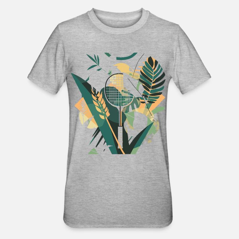 Raquette de badminton Artwork - T-shirt polycoton Unisexe - gris chiné