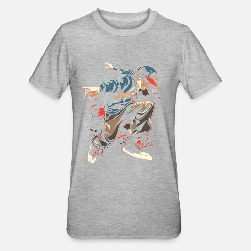 Breakdancer - Unisex Polycotton T-Shirt - Grau meliert