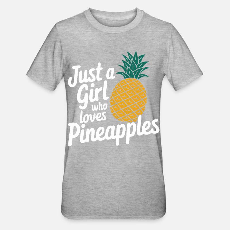 Pineapple tropical hawaiian fruit - Unisex Polycotton T-Shirt - heather grey
