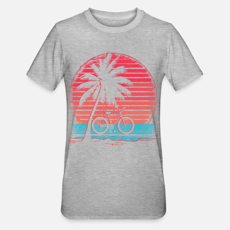 Vélo Synthwave - T-shirt polycoton Unisexe - gris chiné