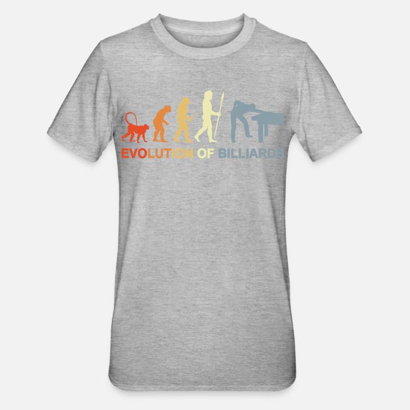 Pool Billiards Evolution - Unisex Polycotton T-Shirt - heather grey