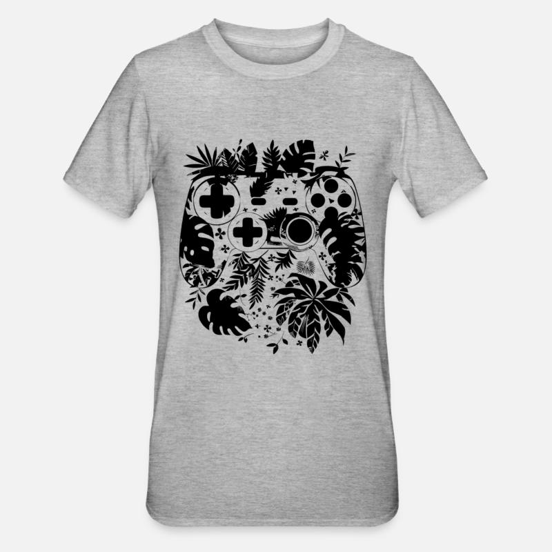 Spiel Controller Comic Stil - Unisex Polycotton T-Shirt - Grau meliert