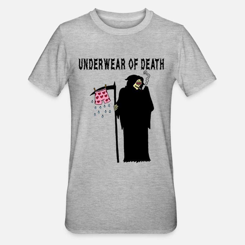 Die Unterhose des Todes - Unisex Polycotton T-Shirt - Grau meliert