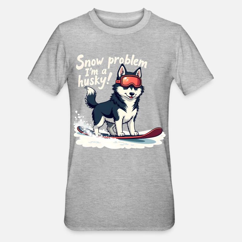 No problem, I'm a husky! - Unisex Polycotton T-Shirt - heather grey