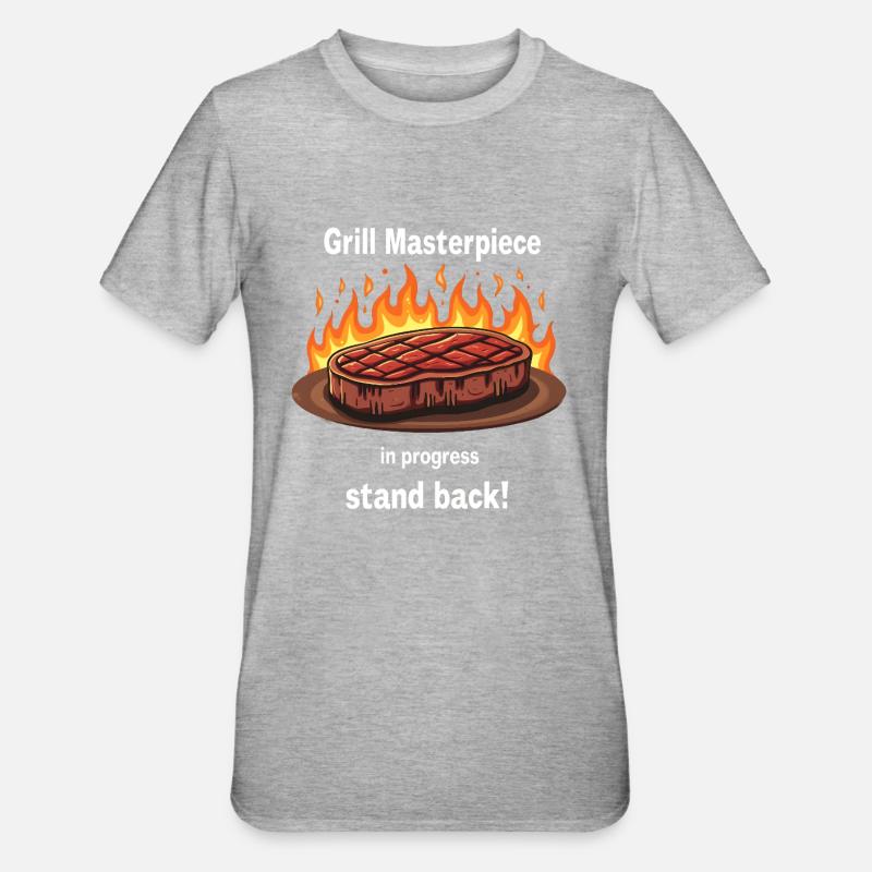Chef-d’œuvre du gril en cours - T-shirt polycoton Unisexe - gris chiné