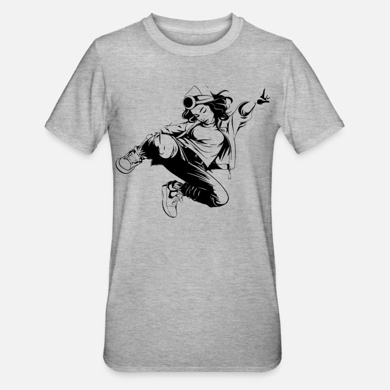 Breakdancer - T-shirt polycoton Unisexe - gris chiné
