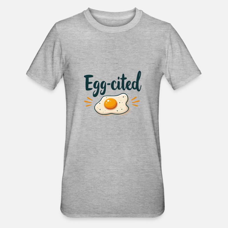Egg-cited - Unisex Polycotton T-Shirt - heather grey