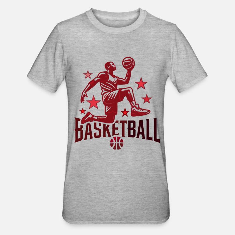Conception de basket-ball - T-shirt polycoton Unisexe - gris chiné