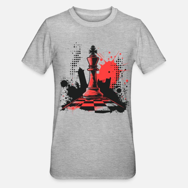 Pièces d’échecs Graffiti - T-shirt polycoton Unisexe - gris chiné