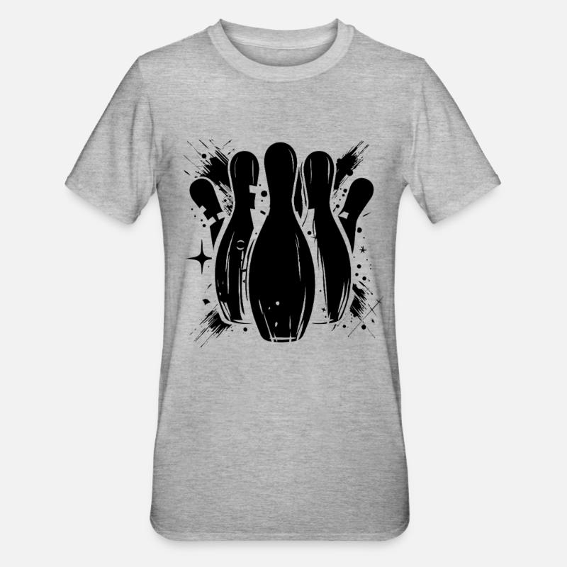 Dessin de bowling - T-shirt polycoton Unisexe - gris chiné