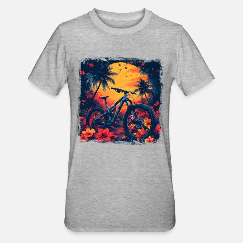 Mountainbiking Steamwave - Unisex Polycotton T-Shirt - Grau meliert