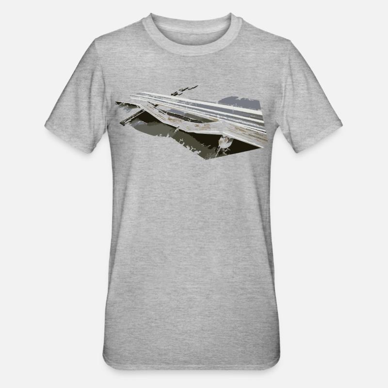 Effondrement d’un pont - T-shirt polycoton Unisexe - gris chiné
