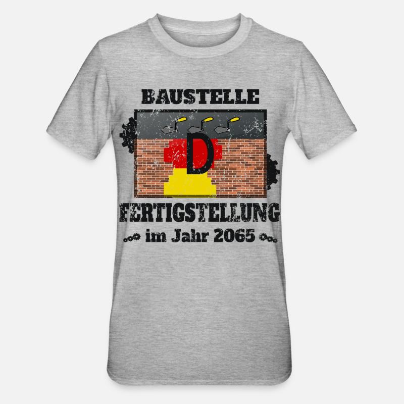 Construction site Germany - Unisex Polycotton T-Shirt - heather grey