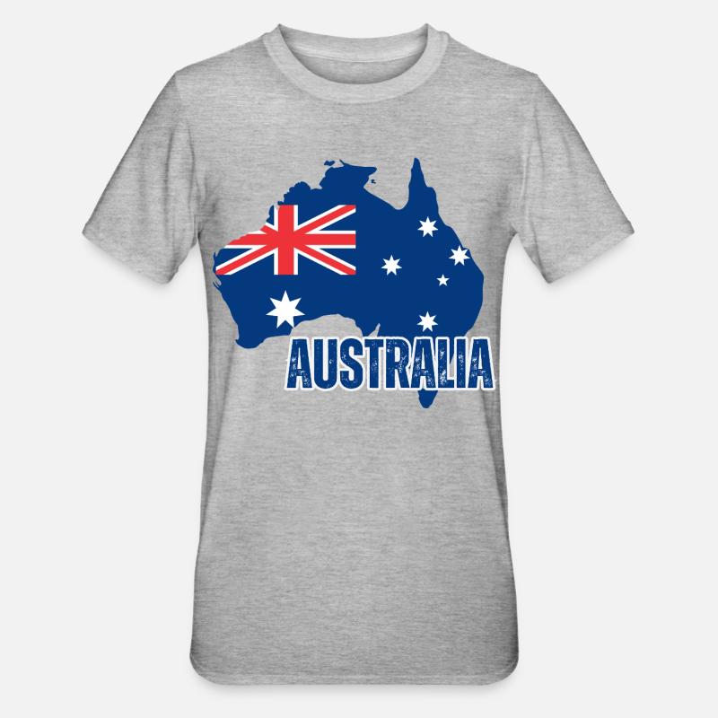 Australian flag, Australian pride - Unisex Polycotton T-Shirt - heather grey