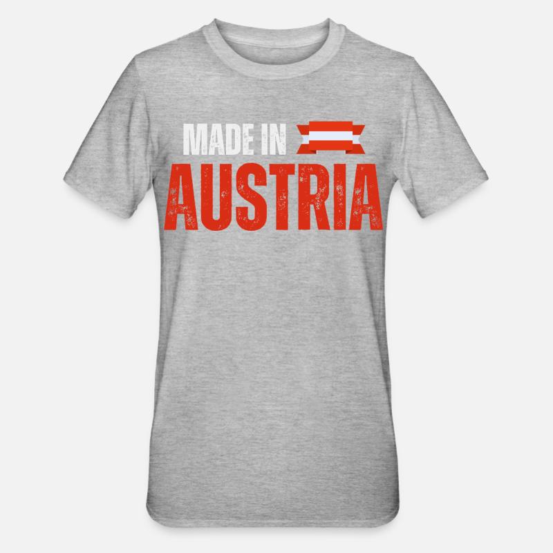 Made in Austria, Austrian pride - Unisex Polycotton T-Shirt - heather grey