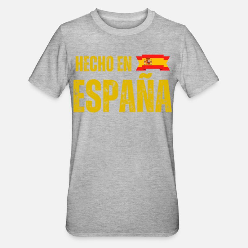 Made in Spain, spanischer Stolz - Unisex Polycotton T-Shirt - Grau meliert
