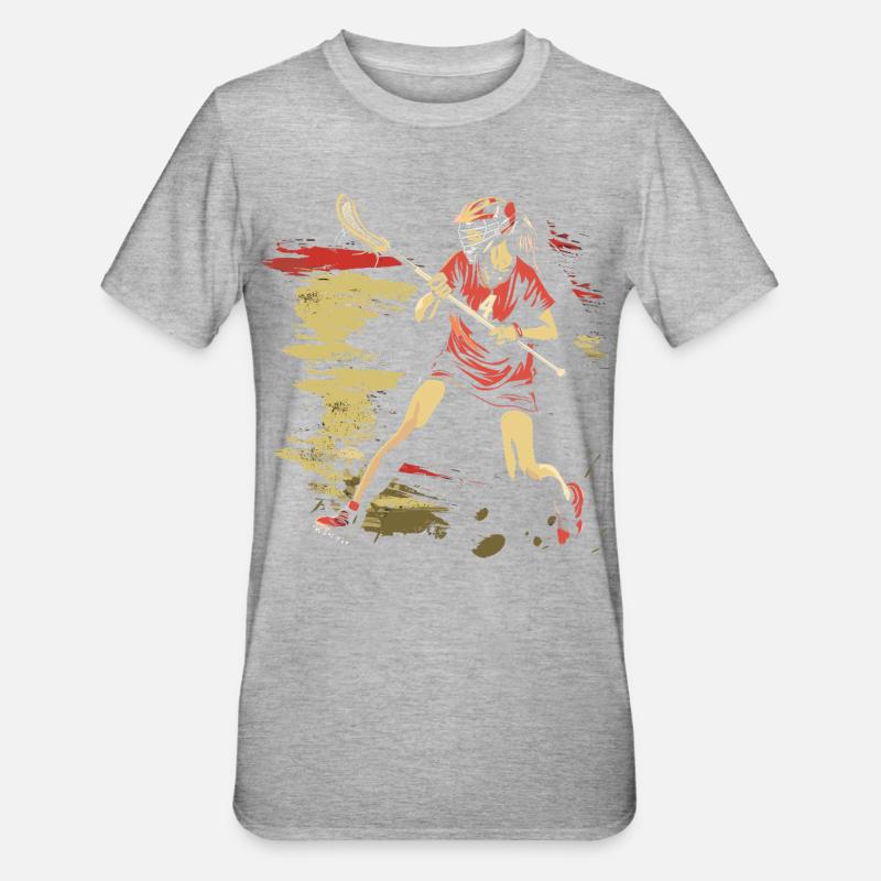 Oldschool Lacrosse Mädchen - Unisex Polycotton T-Shirt - Grau meliert
