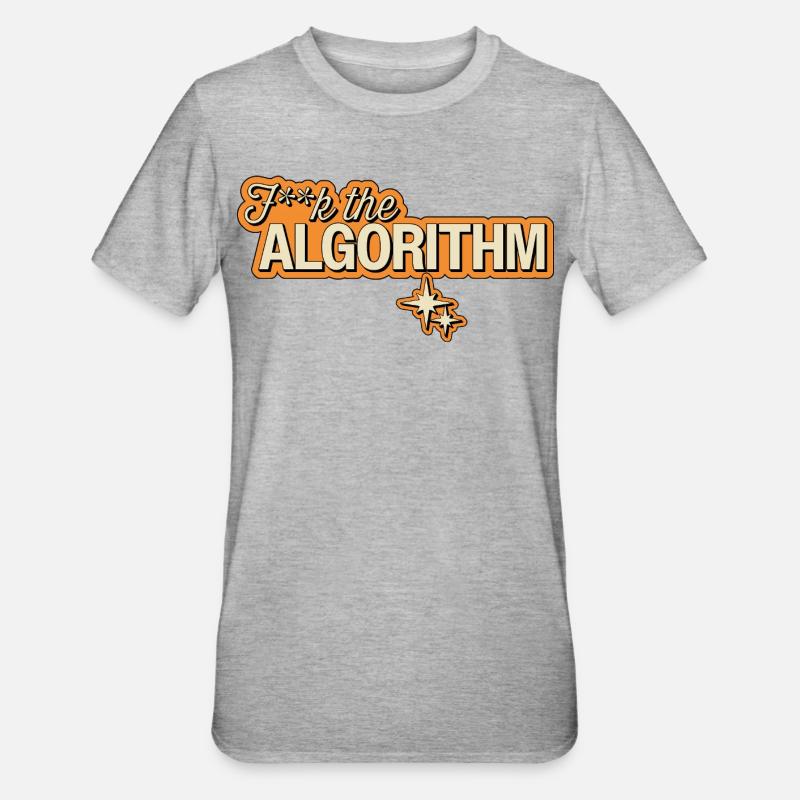 Fk the Algorithm – Digitale Rebellion - Unisex Polycotton T-Shirt - Grau meliert