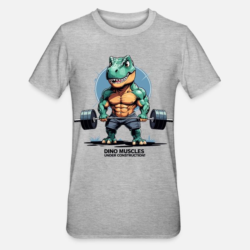 Dino muscles in development - Unisex Polycotton T-Shirt - heather grey