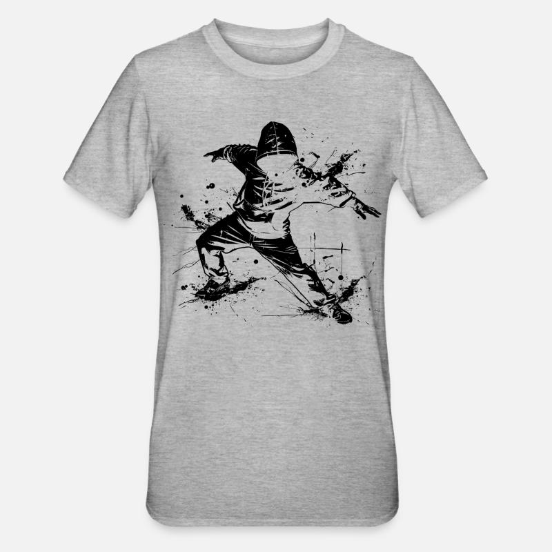 Breakdancer Graffiti - T-shirt polycoton Unisexe - gris chiné
