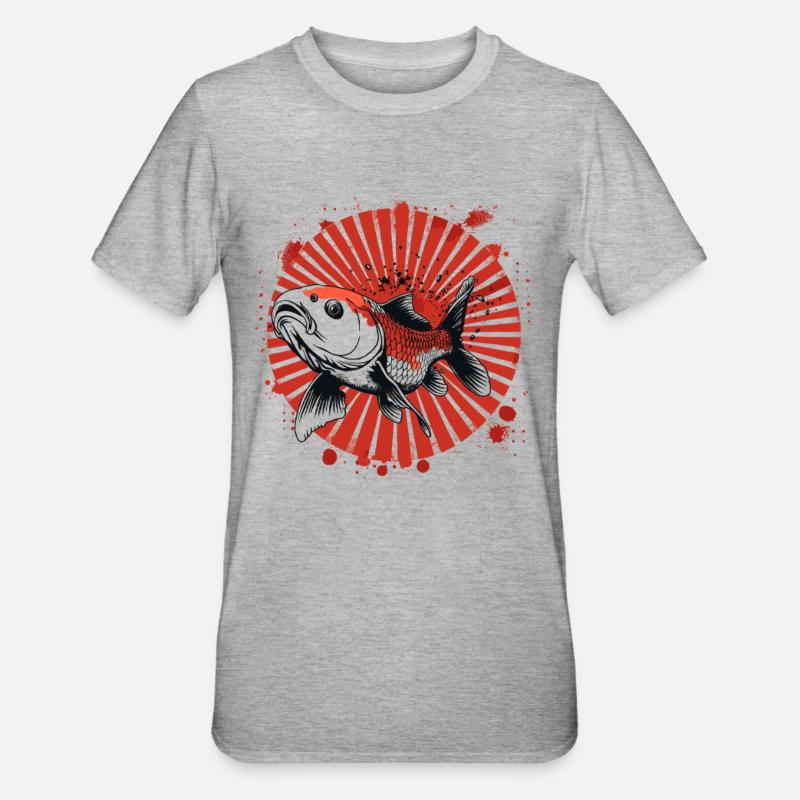 Graffiti de poisson - T-shirt polycoton Unisexe - gris chiné