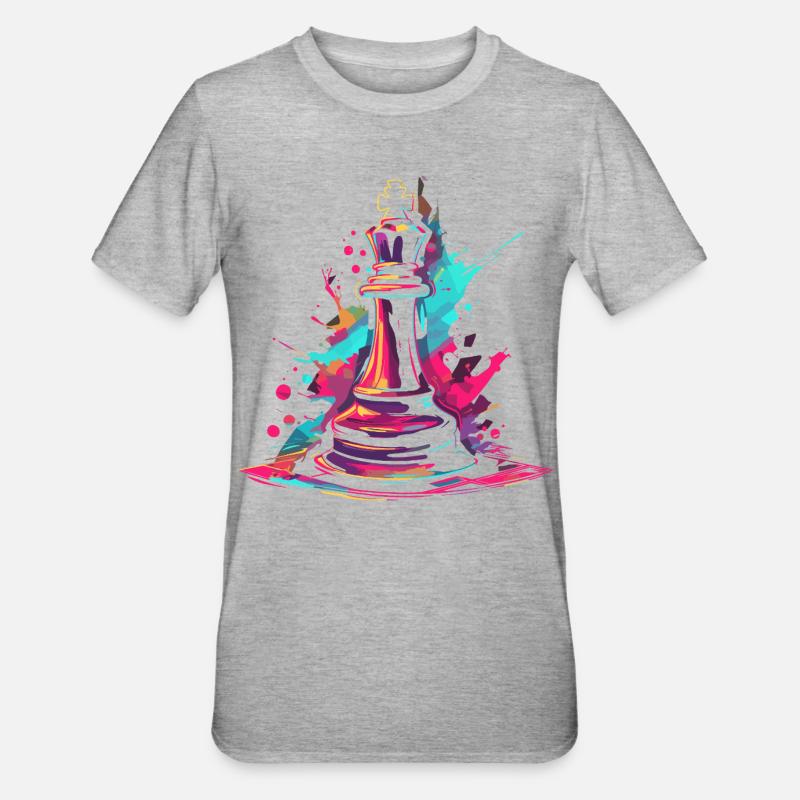 Graffiti d’échecs - T-shirt polycoton Unisexe - gris chiné