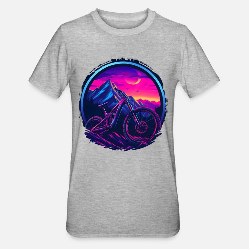 VTT Retrowave - T-shirt polycoton Unisexe - gris chiné