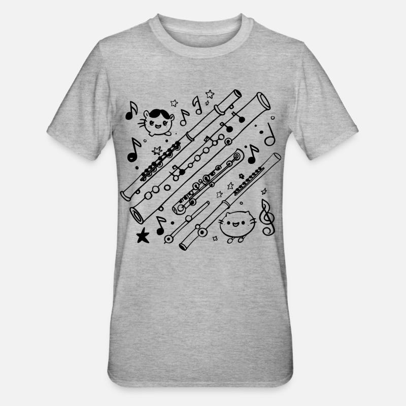 Flûte Bande dessinée - T-shirt polycoton Unisexe - gris chiné
