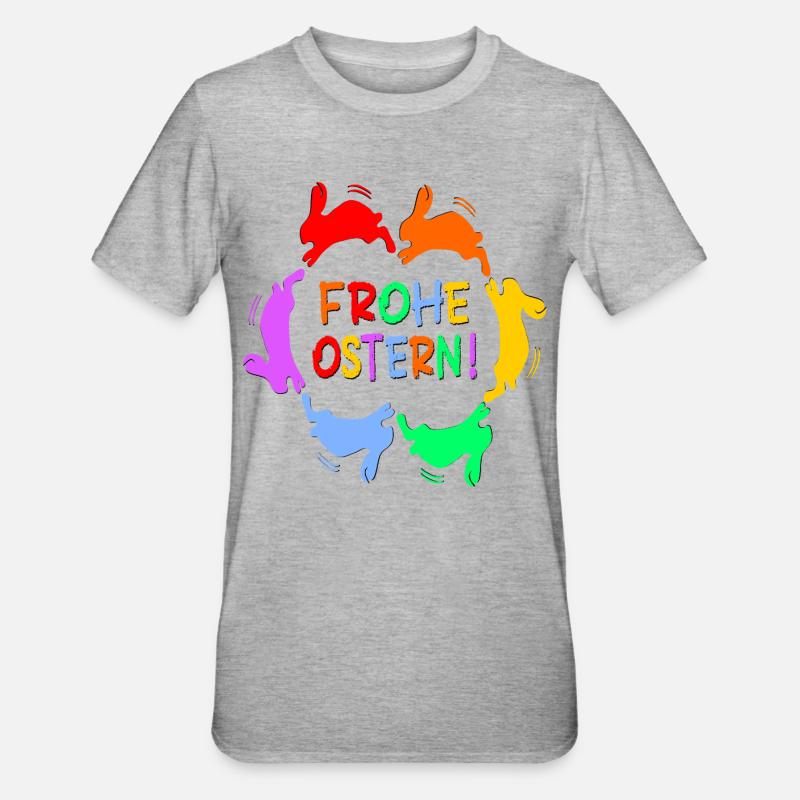 FROHE OSTERN INKLUSION - Unisex Polycotton T-Shirt - Grau meliert