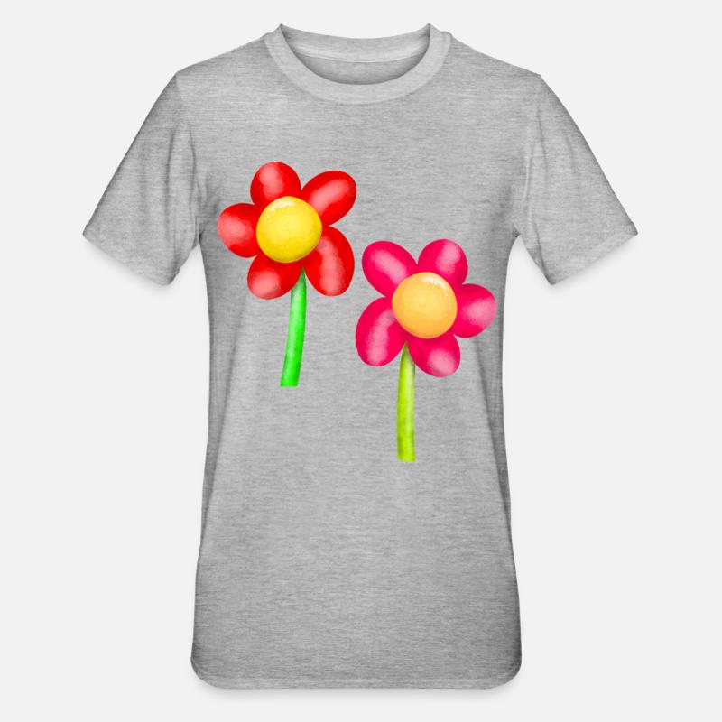 Fleurs Fleur Printemps - T-shirt polycoton Unisexe - gris chiné
