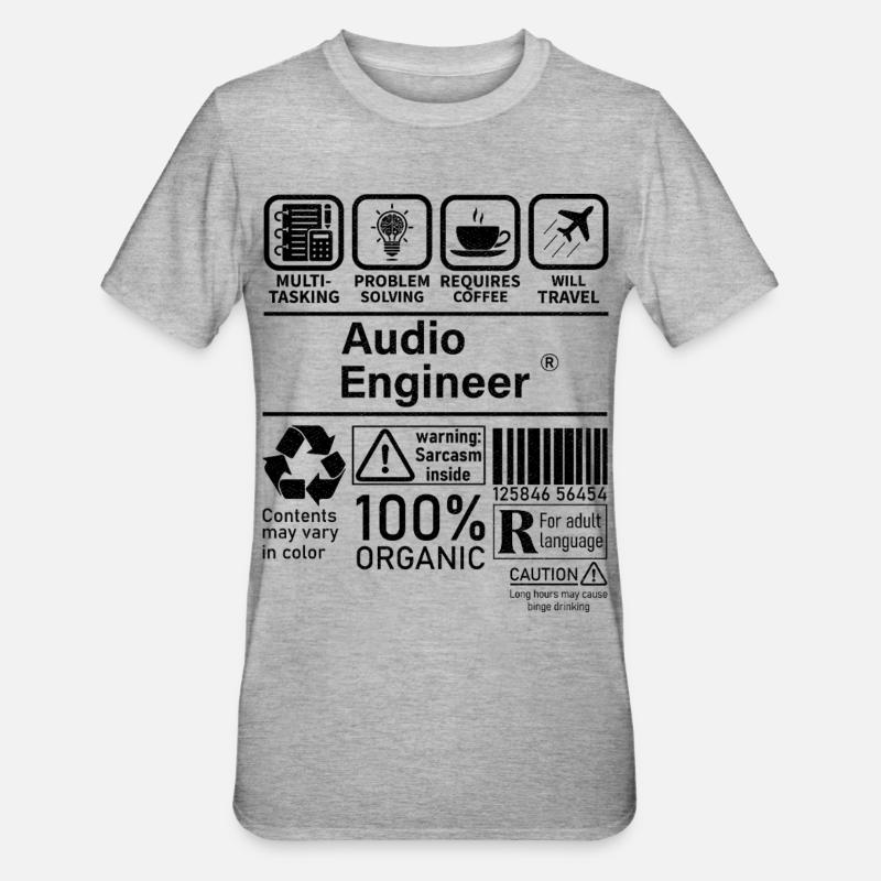 Audio Engineer multi tasking problem solving - Unisex Polycotton T-Shirt - heather grey