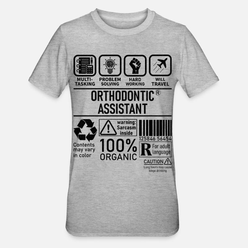 Problème multitâche d’assistant orthodontique - T-shirt polycoton Unisexe - gris chiné