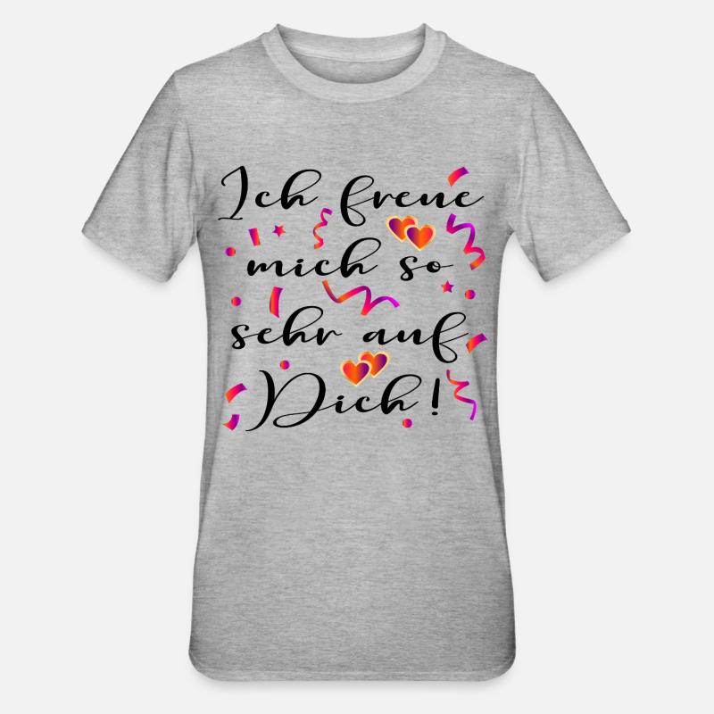 VORFREUDE BEZIEHUNG PARTNERSCHAFT - Unisex Polycotton T-Shirt - Grau meliert