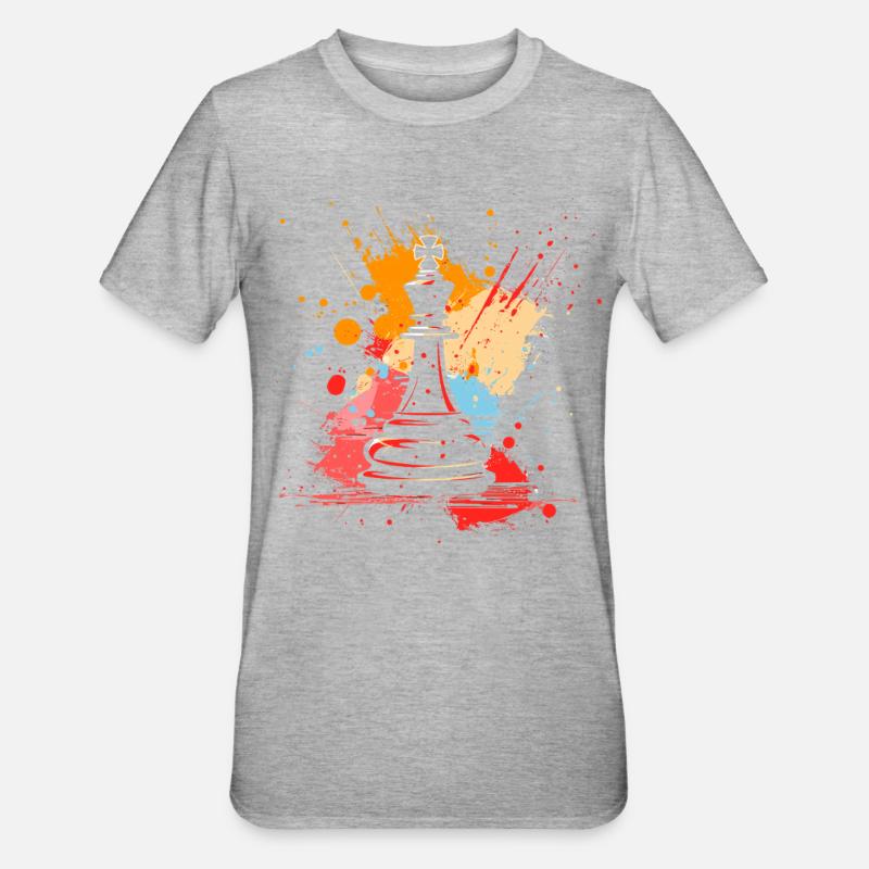 Pièces d’échecs Graffiti - T-shirt polycoton Unisexe - gris chiné