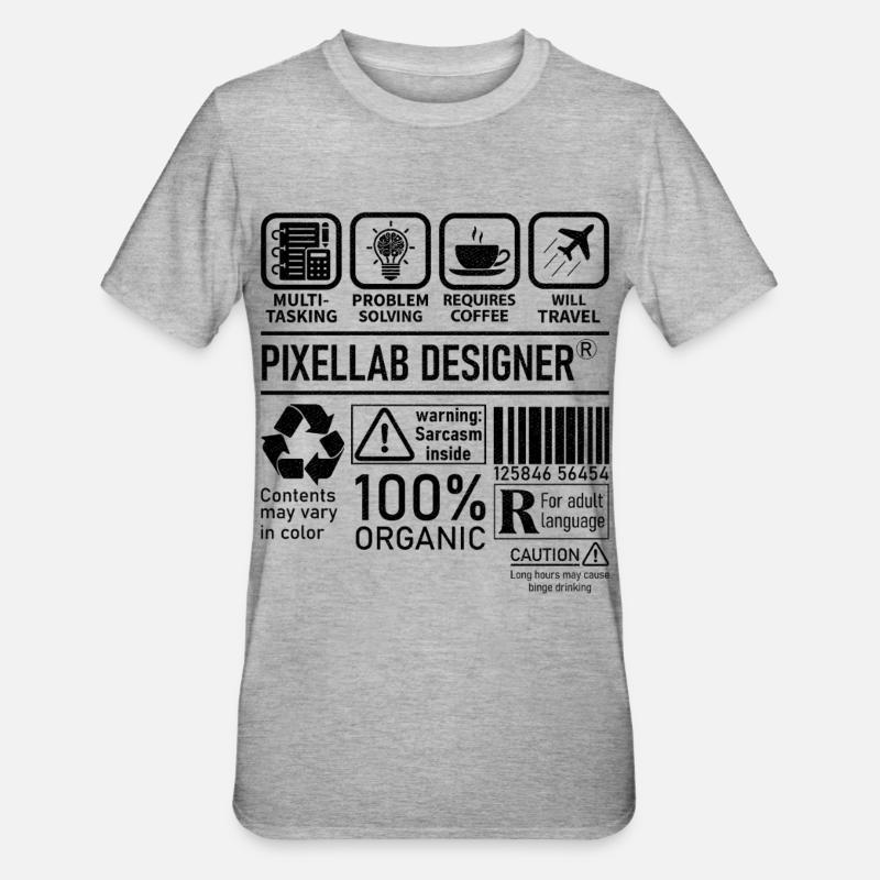 Pixellab Designer multi tasking problem solving - Unisex Polycotton T-Shirt - heather grey