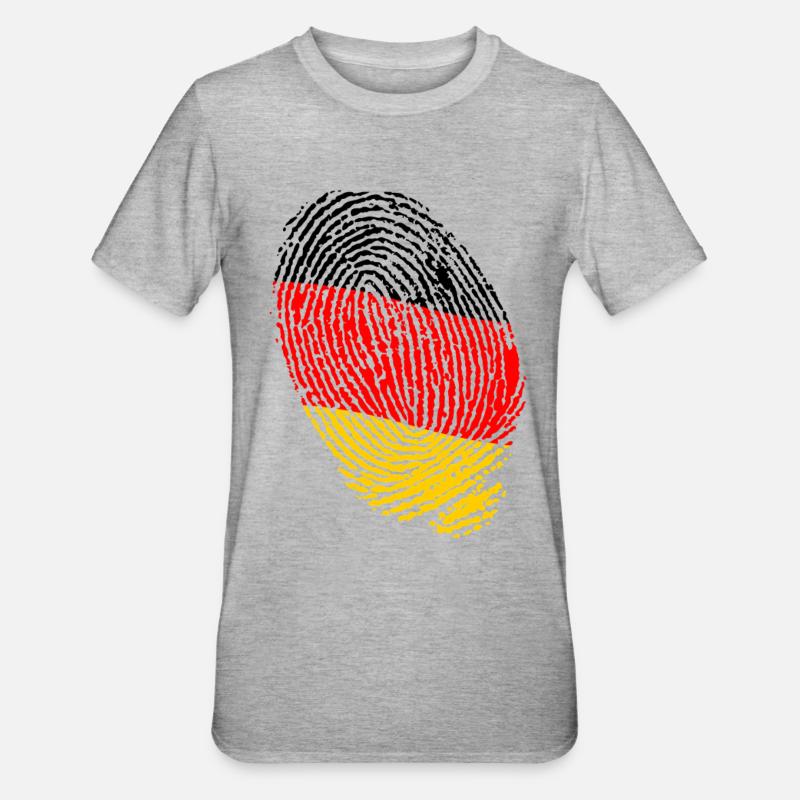 Empreintes digitales du drapeau allemand - T-shirt polycoton Unisexe - gris chiné