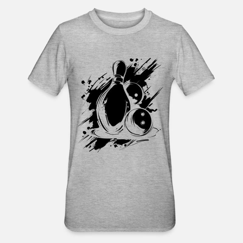 Bowling - Unisex Polycotton T-Shirt - Grau meliert
