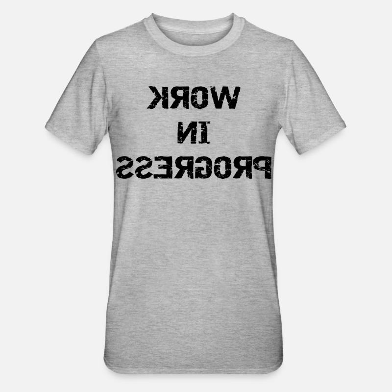 WORK IN PROGRESS - mirrored - Unisex Polycotton T-Shirt - heather grey