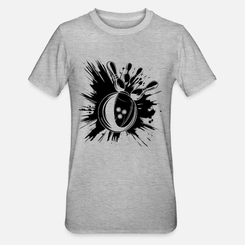 Bowling Graphics - Unisex Polycotton T-Shirt - heather grey