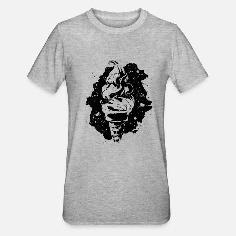 Dessin de crème glacée molle - T-shirt polycoton Unisexe - gris chiné