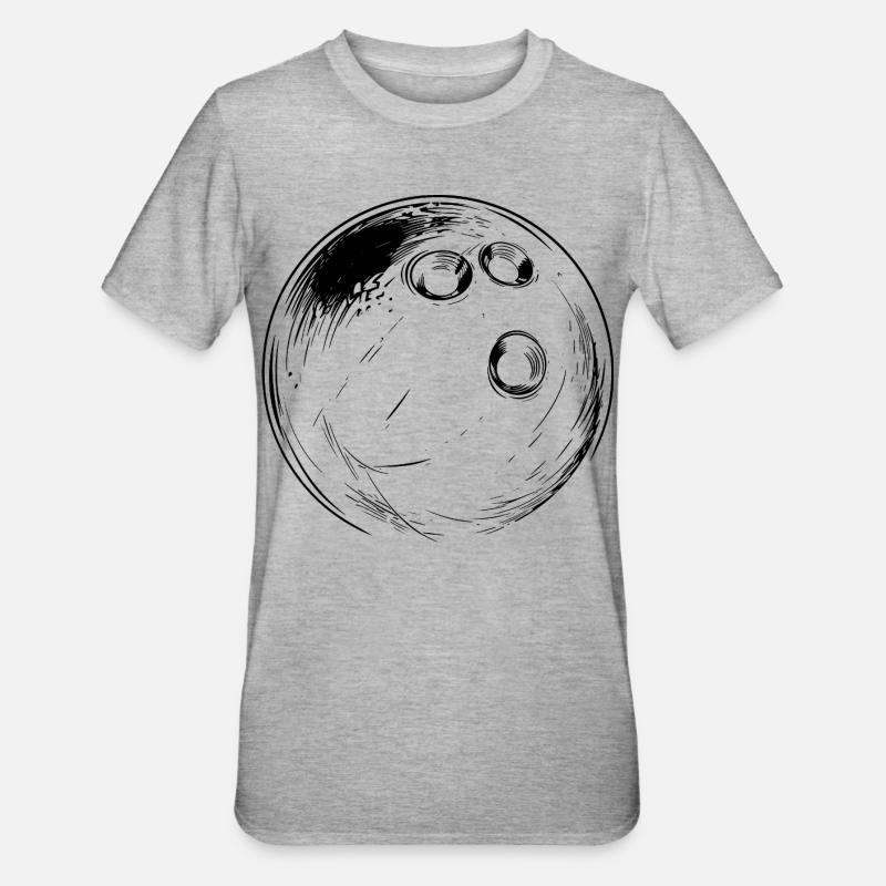 Dessin de bowling - T-shirt polycoton Unisexe - gris chiné