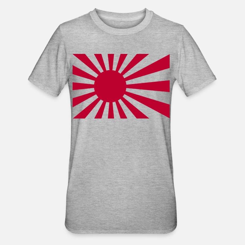 Drapeau du Soleil Levant - T-shirt polycoton Unisexe - gris chiné