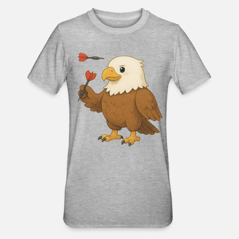 Aigle avec fléchettes - T-shirt polycoton Unisexe - gris chiné