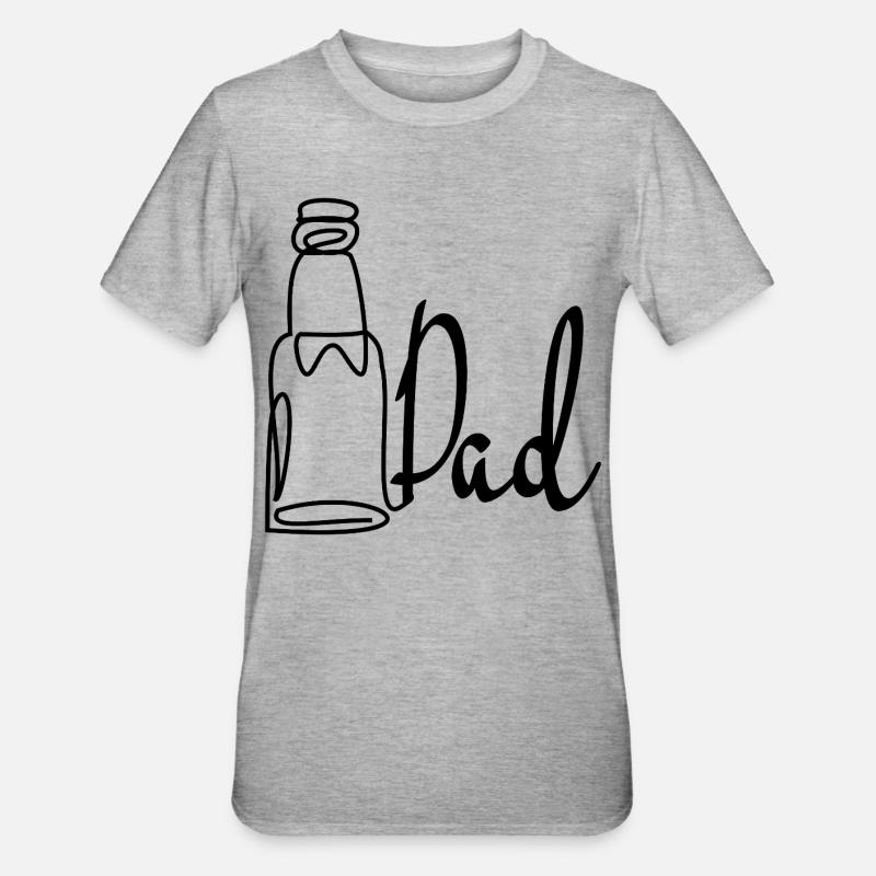 Line Art Dad Father's Day Beer - Unisex Polycotton T-Shirt - heather grey