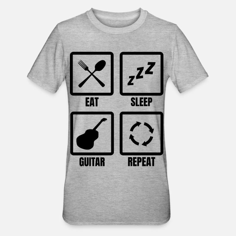 Gitarristen Routine - Unisex Polycotton T-Shirt - Grau meliert