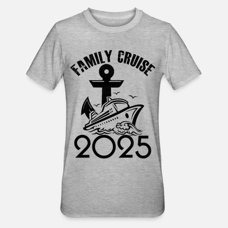 Croisière famille 2025 - T-shirt polycoton Unisexe - gris chiné