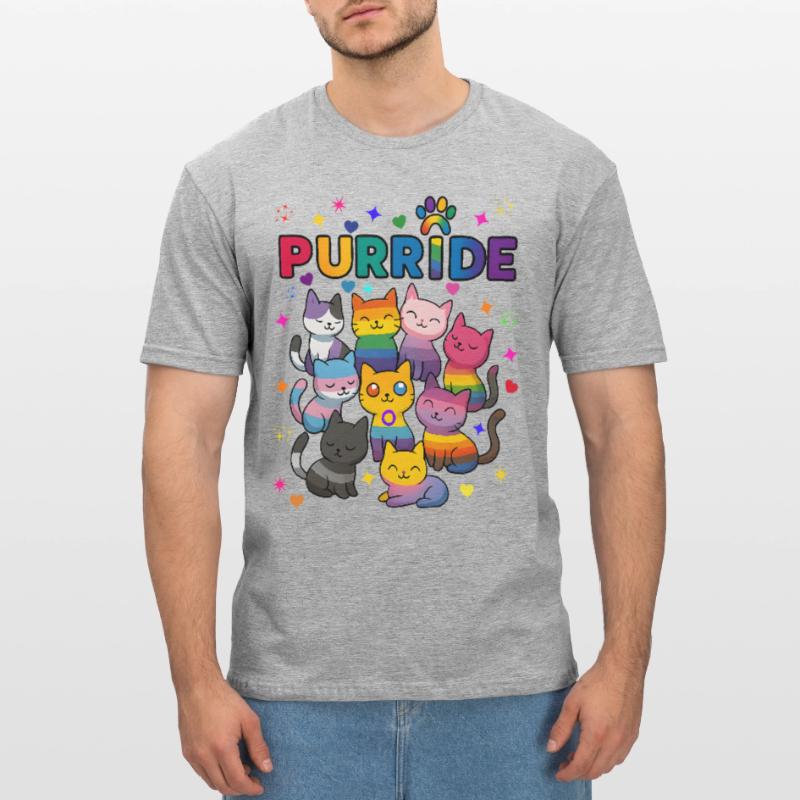 Purride Chats LGBT T-shirt polycoton Unisexe