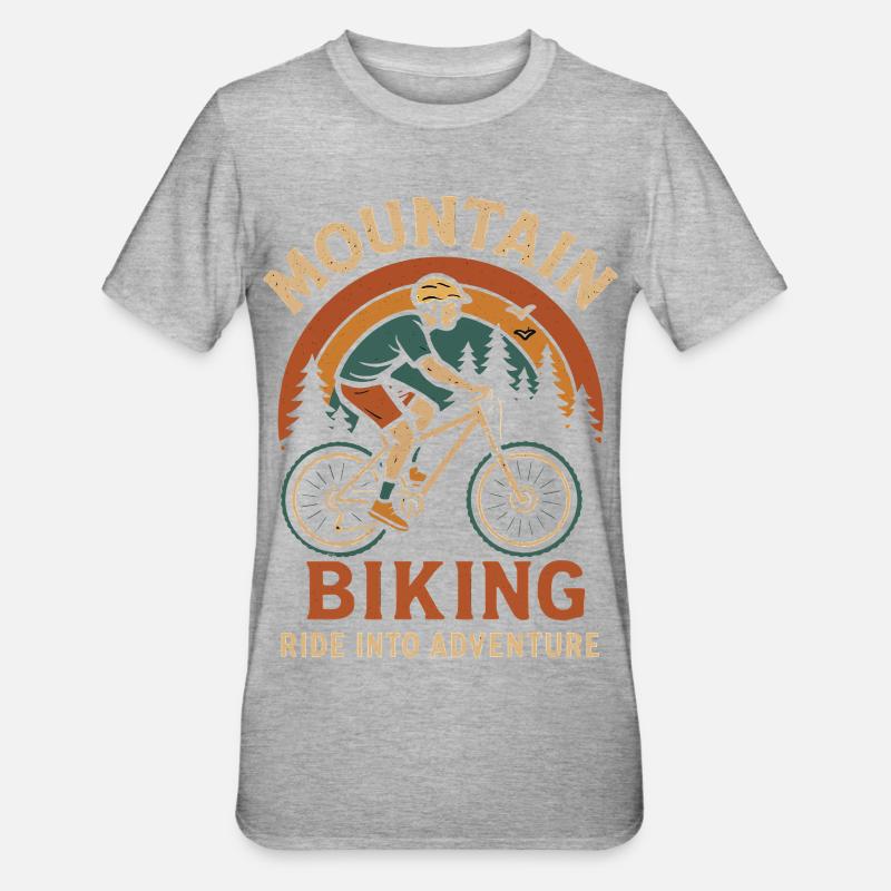 Conception d’aventure en VTT - T-shirt polycoton Unisexe - gris chiné