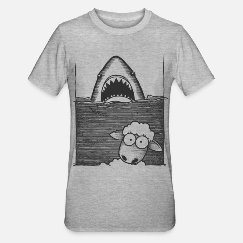 Requin Mouton - T-shirt polycoton Unisexe - gris chiné