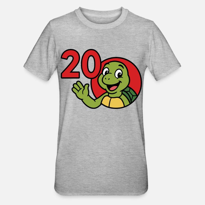 Turtle 20 ans de plaisir - T-shirt polycoton Unisexe - gris chiné